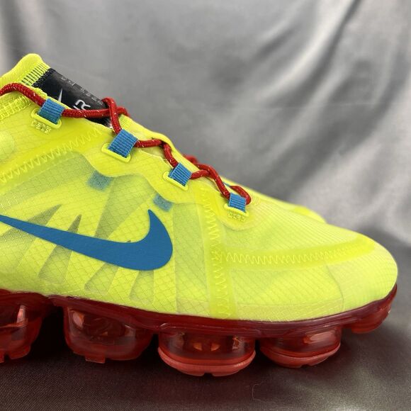 Nike‎ By You Custom Air Vapormax 2019 BQ8775-991 Men’s 10.5 Neon Yellow Red RARE - Picture 5 of 17
